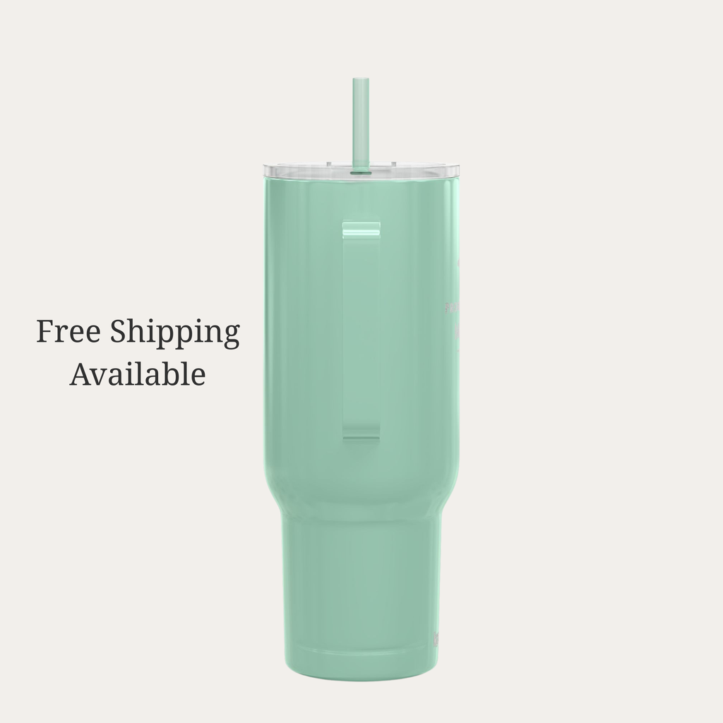 Promoted to Mama 40oz insulated travel tumbler with free shipping, baby shower and first mothers day gift