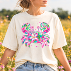 Pink Coastal Crab Graphic Tee