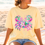 Pink Coastal Crab Graphic Tee