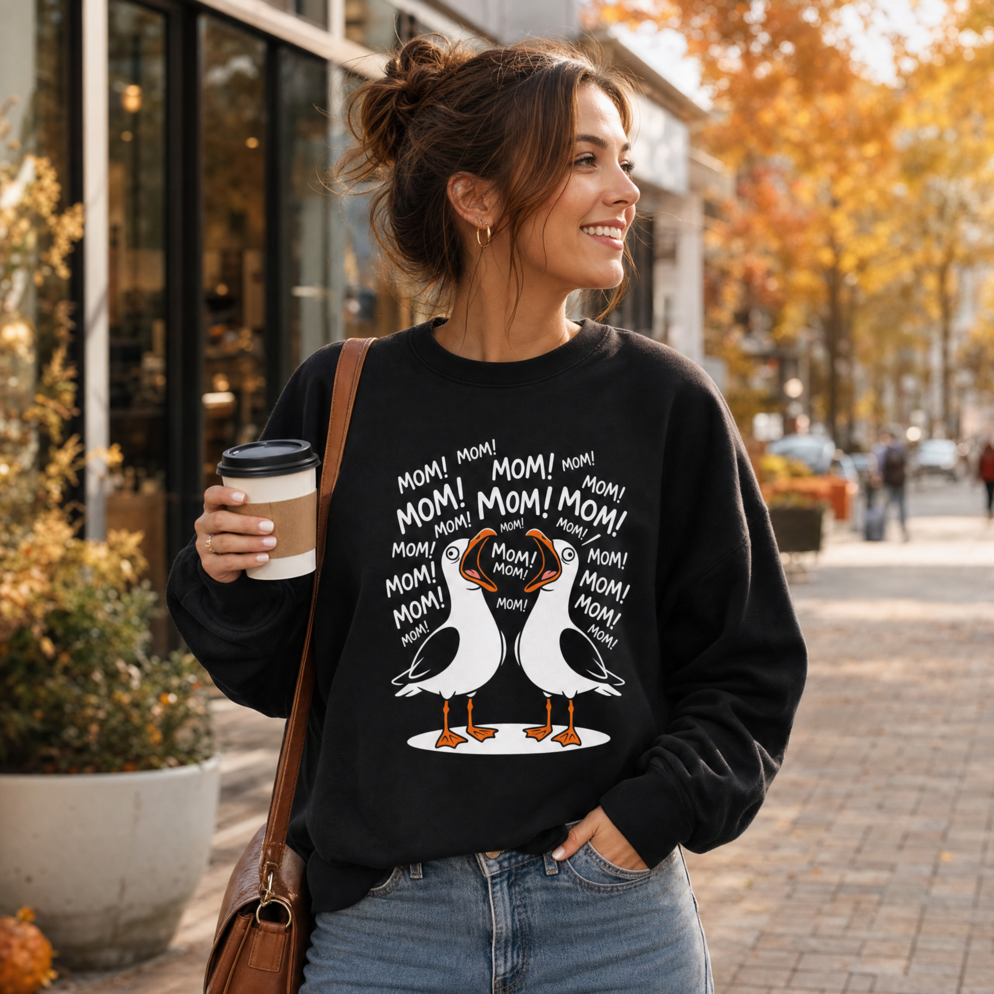 Mom! Mom! Seagull Crewneck – Funny Motherhood Sweatshirt