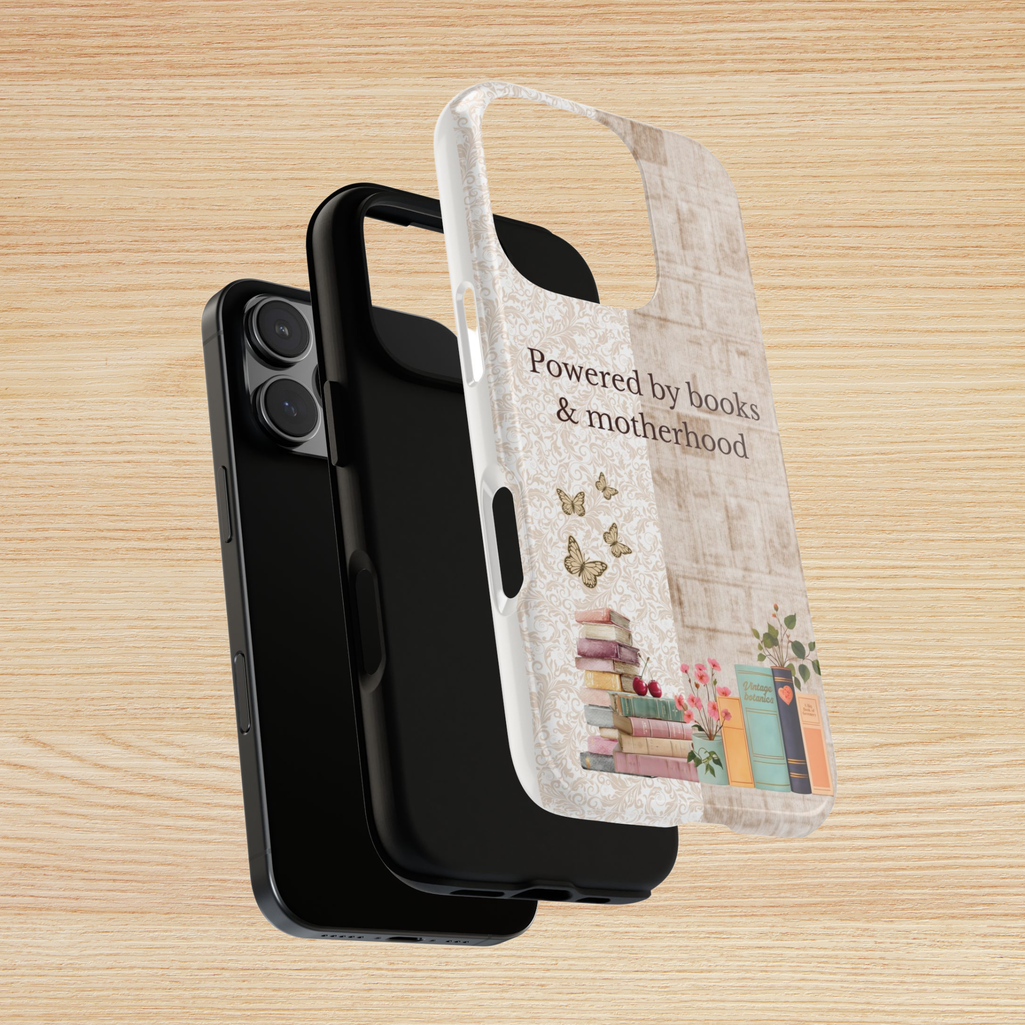 Bookaholic Aesthetic iPhone Case – Cute Book Lover Phone Case for Readers, Cozy Literary Gift. Available in (Glossy & Matte) Iphone 14 15 16 17 Pro, Pro Max, Air, Plus