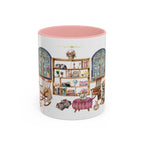 Aesthetic bookish mom coffee mug styled on books, thoughtful birthday or Mother’s Day gift idea