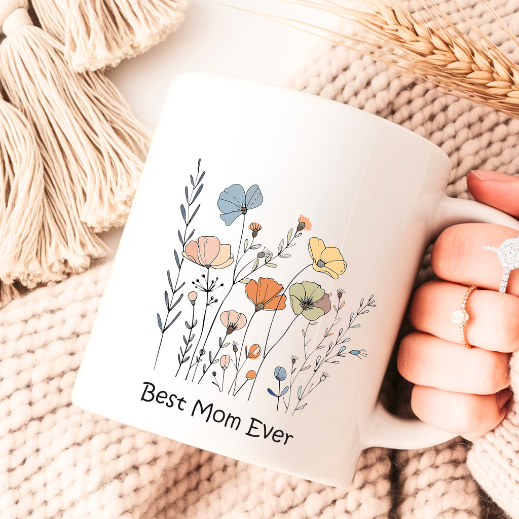 Best Mom Ever floral coffee mug aesthetic Mother’s Day gift for mom