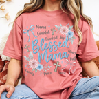Crimson Blessed Mama t-shirt aesthetic floral design cute gift for mom