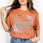 Yam Blessed Mama t-shirt stylish gift for mom with floral typography design