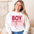 Boy Mom Comfort Colors sweatshirt in white for mothers of boys