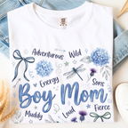 Boy mom floral t-shirt white comfort colors 1717 hydrangea mom shirt gift for mom