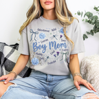 Grey boy mom floral t-shirt comfort colors 1717 cute mom life shirt