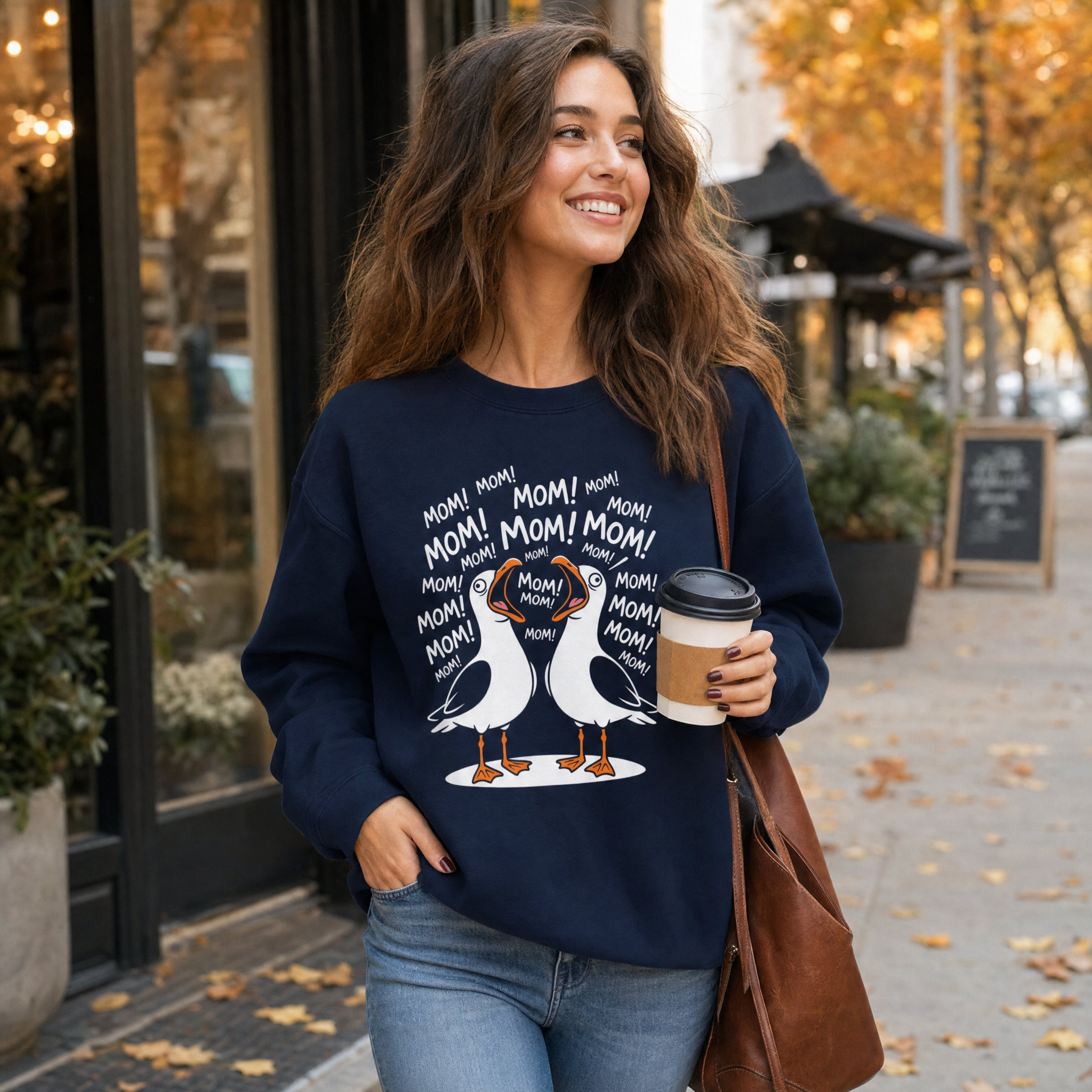 Mom! Mom! Seagull Crewneck – Funny Motherhood Sweatshirt