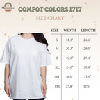 Comfort colors 1717 size chart unisex t shirt measurements for grandma floral shirt
