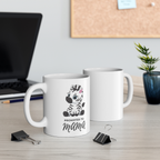 Cute mama coffee cup 11oz ceramic mug, baby shower gift for expecting mom, dishwasher and microwave safe