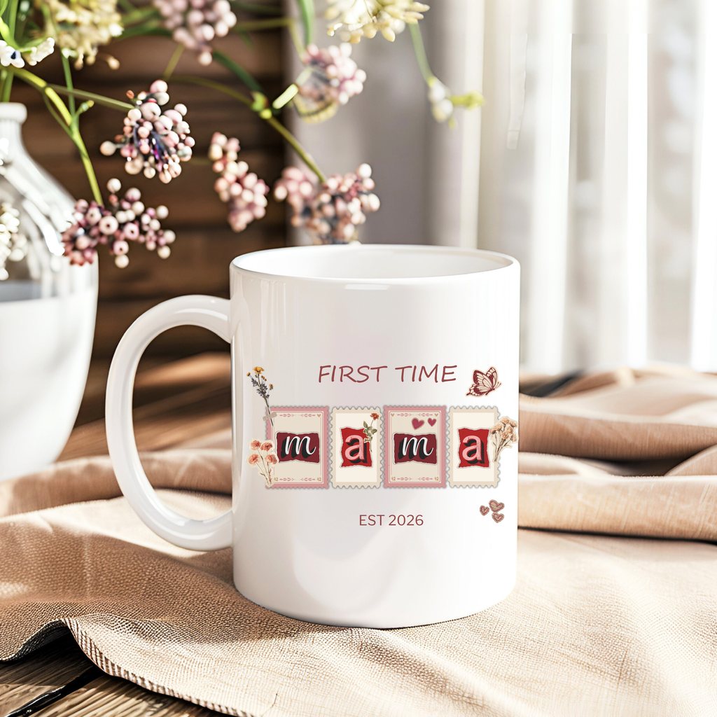 Cute mama coffee mug for mom, mother’s day gift idea, new mom gift, aesthetic mug for moms, first time mom present