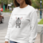 Cute striped and expecting pregnancy sweatshirt with zebra design comfortable maternity top for moms to be