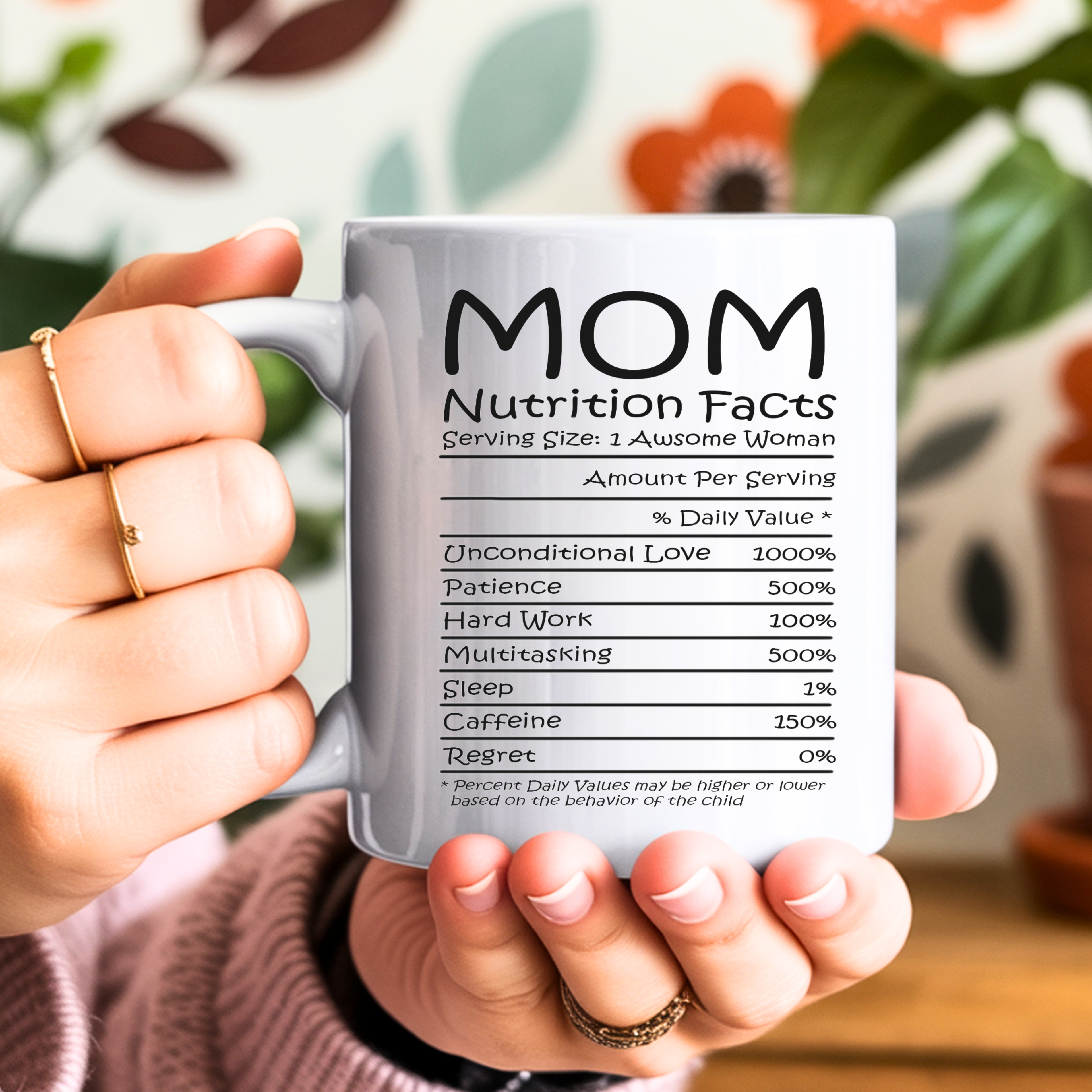 Funny Mom Nutrition Facts coffee mug gift for mom unique design