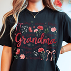 Black grandma floral shirt aesthetic mothers day grandma gift tee