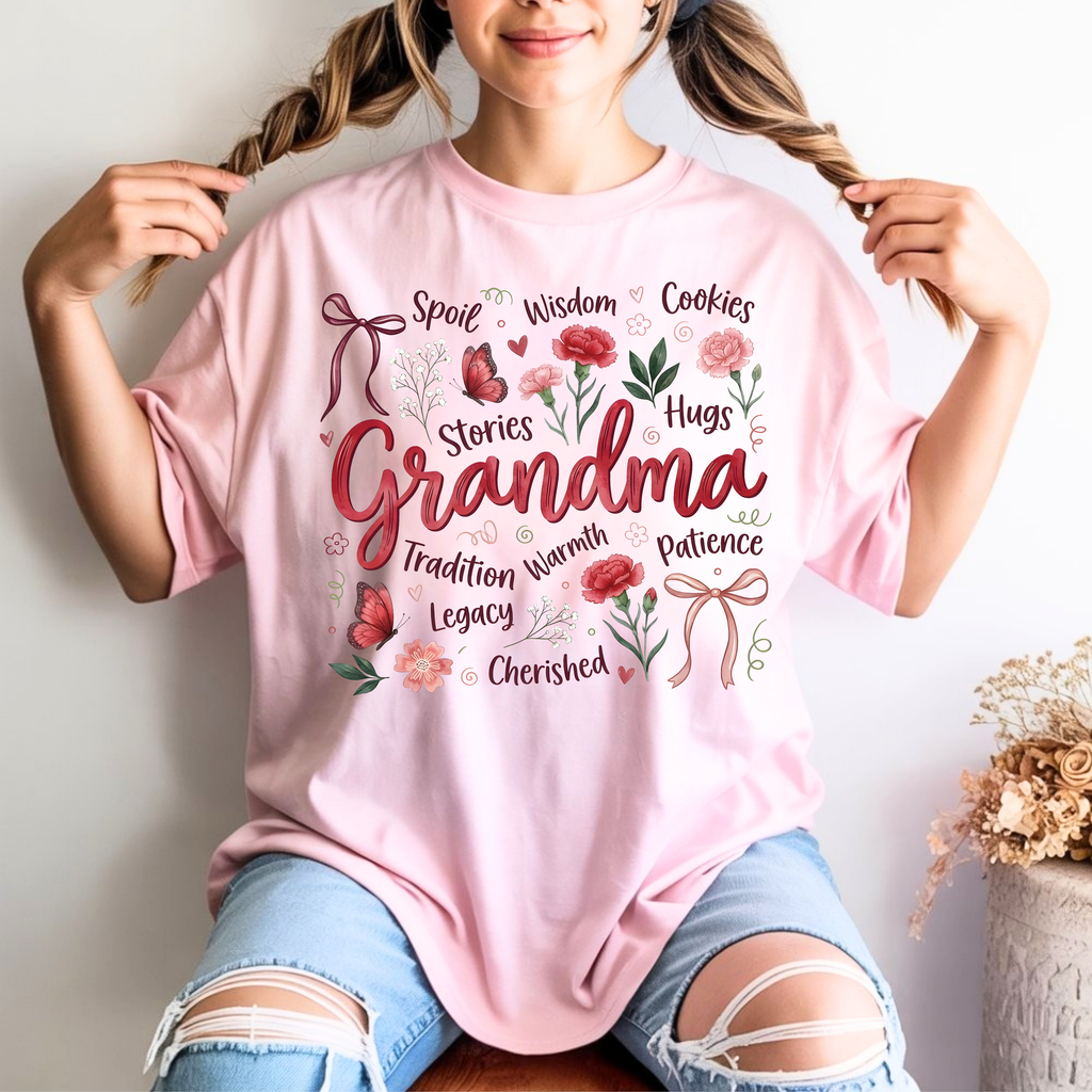 Blossom pink grandma shirt floral design cute nana gift mothers day