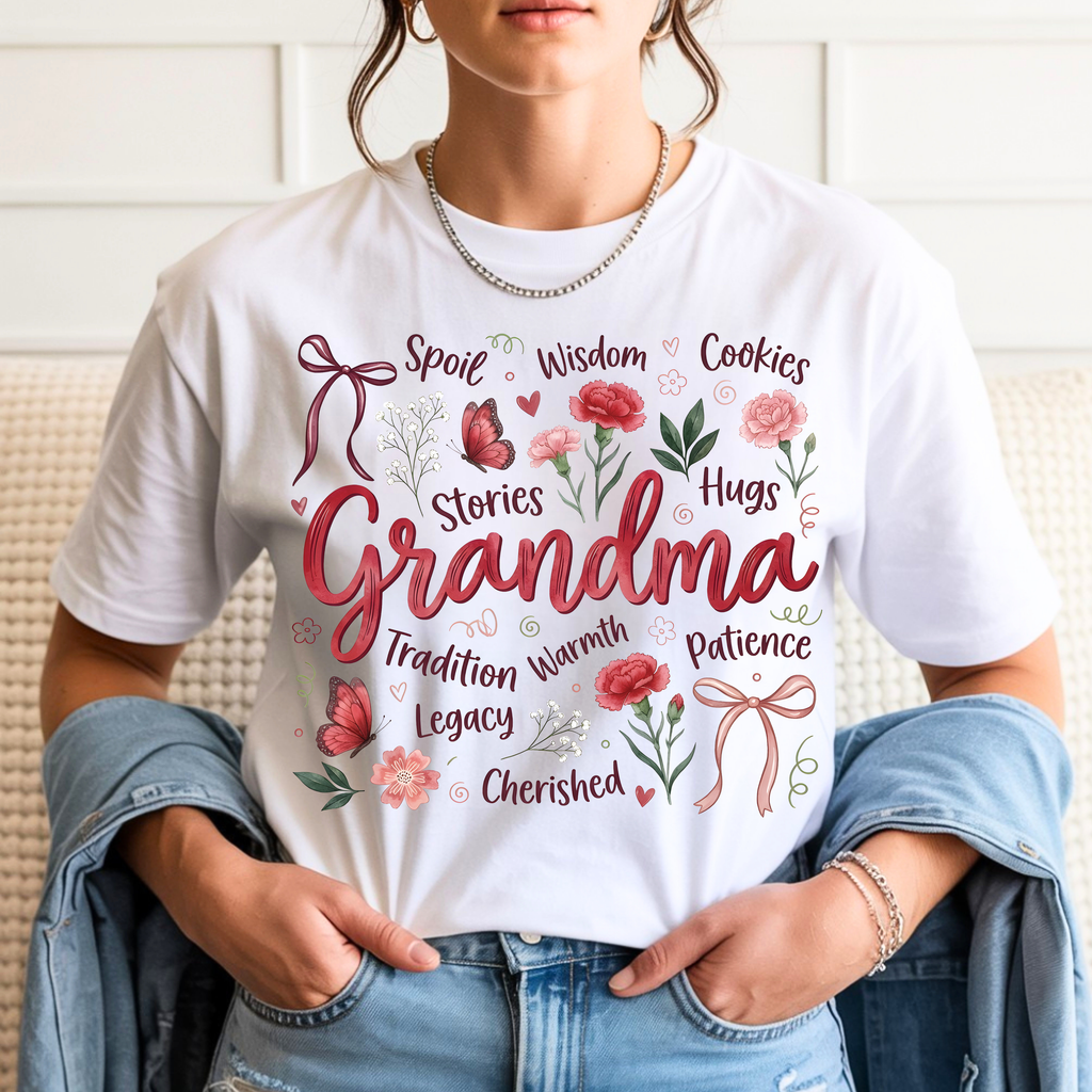 Grandma floral shirt white comfort colors 1717 mothers day gift vintage grandma tee