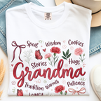 White folded grandma floral shirt comfort colors 1717 cute mothers day gift for grandma
