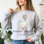 Sports grey mama goose sweatshirt classic cozy mom outfit vintage goose design everyday wear