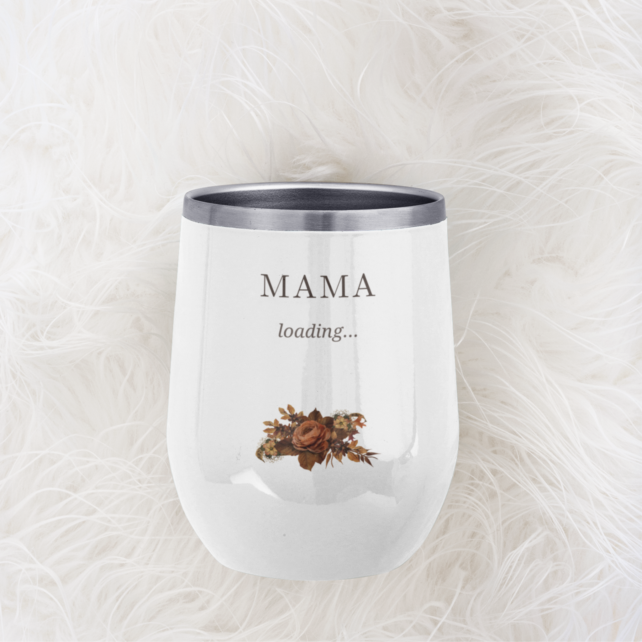 Mama Loading 12oz wine tumbler pregnancy announcement gift for expecting mom baby shower gift stainless steel tumbler