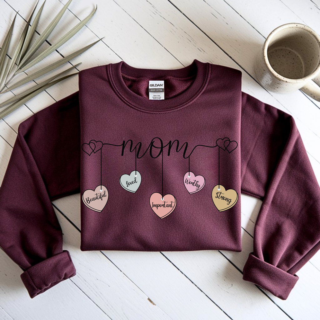 Maroon mama sweatshirt cozy mom crewneck, cute aesthetic mom outfit, gift for mom, Mother’s Day sweatshirt women