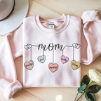 Pink mama sweatshirt flat lay cute mothers day gift heart garland design
