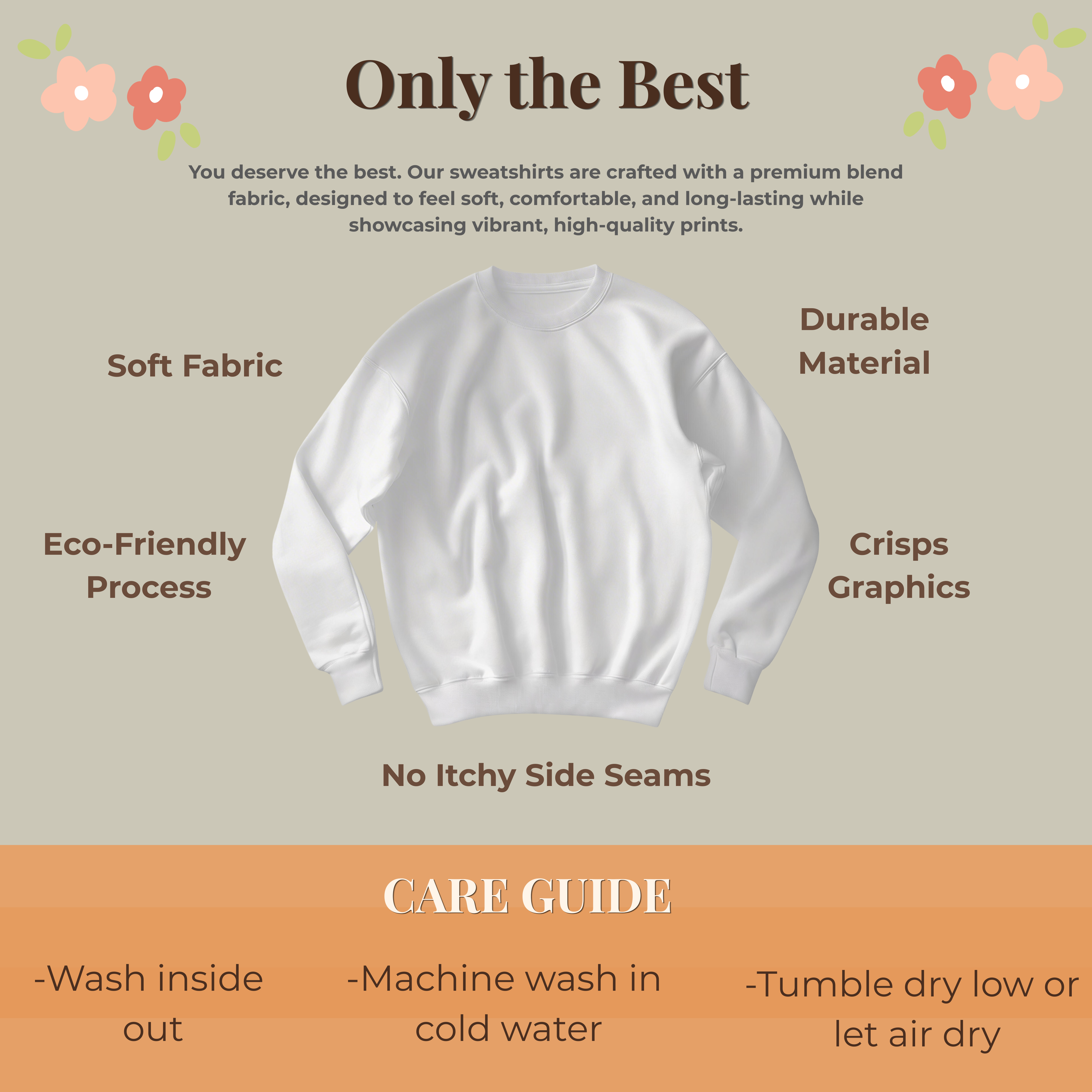 Mama sweatshirt product features, soft cotton blend cozy fabric details