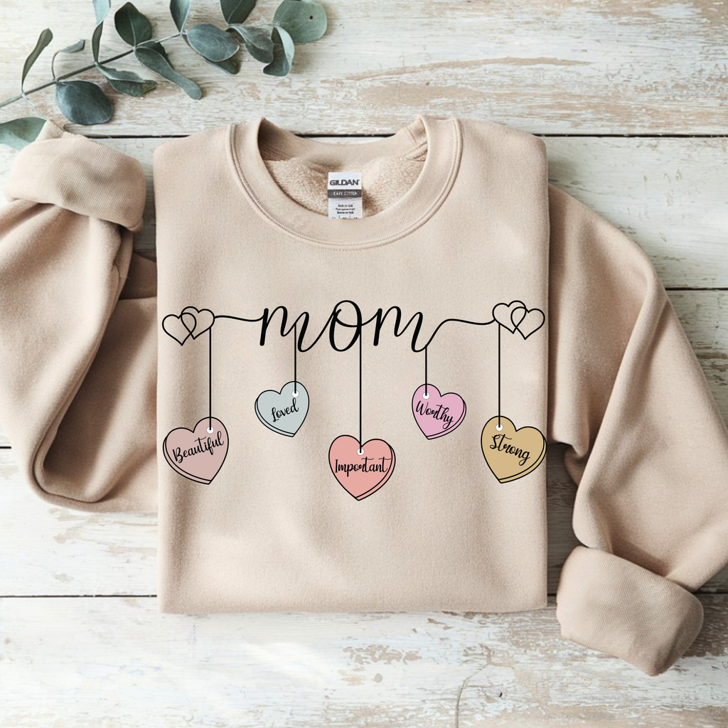 Folded sand mama sweatshirt aesthetic mockup cozy mom outfit gift