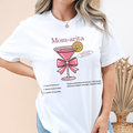 Mom-arita maternity shirt with pink bow design for pregnancy announcement and baby shower.