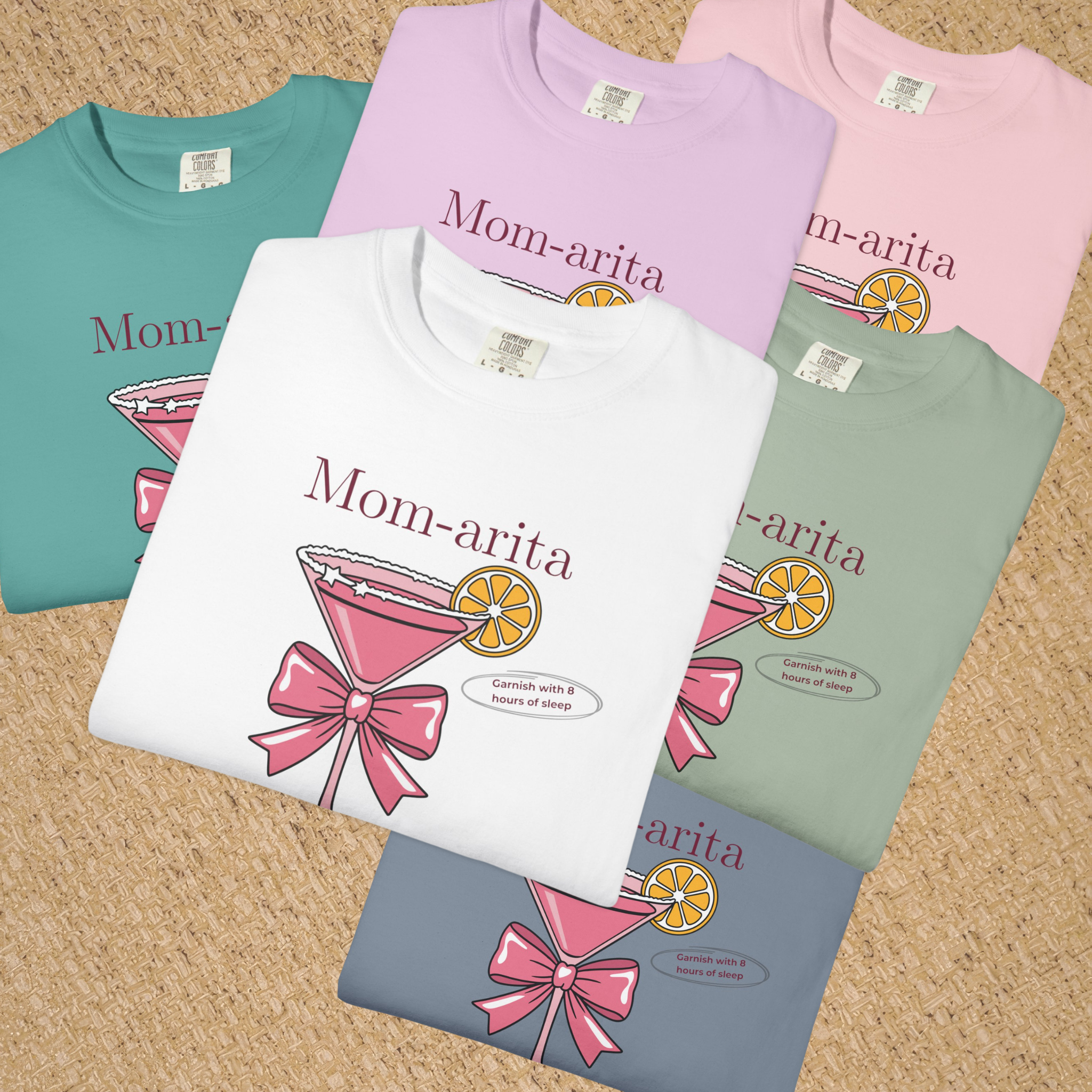 Mamamuse Studio Mom-arita graphic t-shirt available in multiple color options