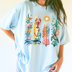 Ocean Life coastal themed t-shirt in chambray color