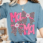 Blue jean mama t-shirt pink bow design vintage aesthetic trendy mom shirt