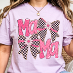 Orchid mama t-shirt pink bow design trendy coquette aesthetic cute mom outfit