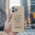 Promoted to Mama phone case for pregnancy announcement, cute floral phone cover gift for expecting mom