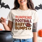 Pumpkins Football Baby Bumps football season pregnancy shirt in ivory color