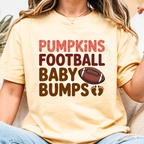 Pumpkins Football Baby Bumps shirt in Butter yellow color