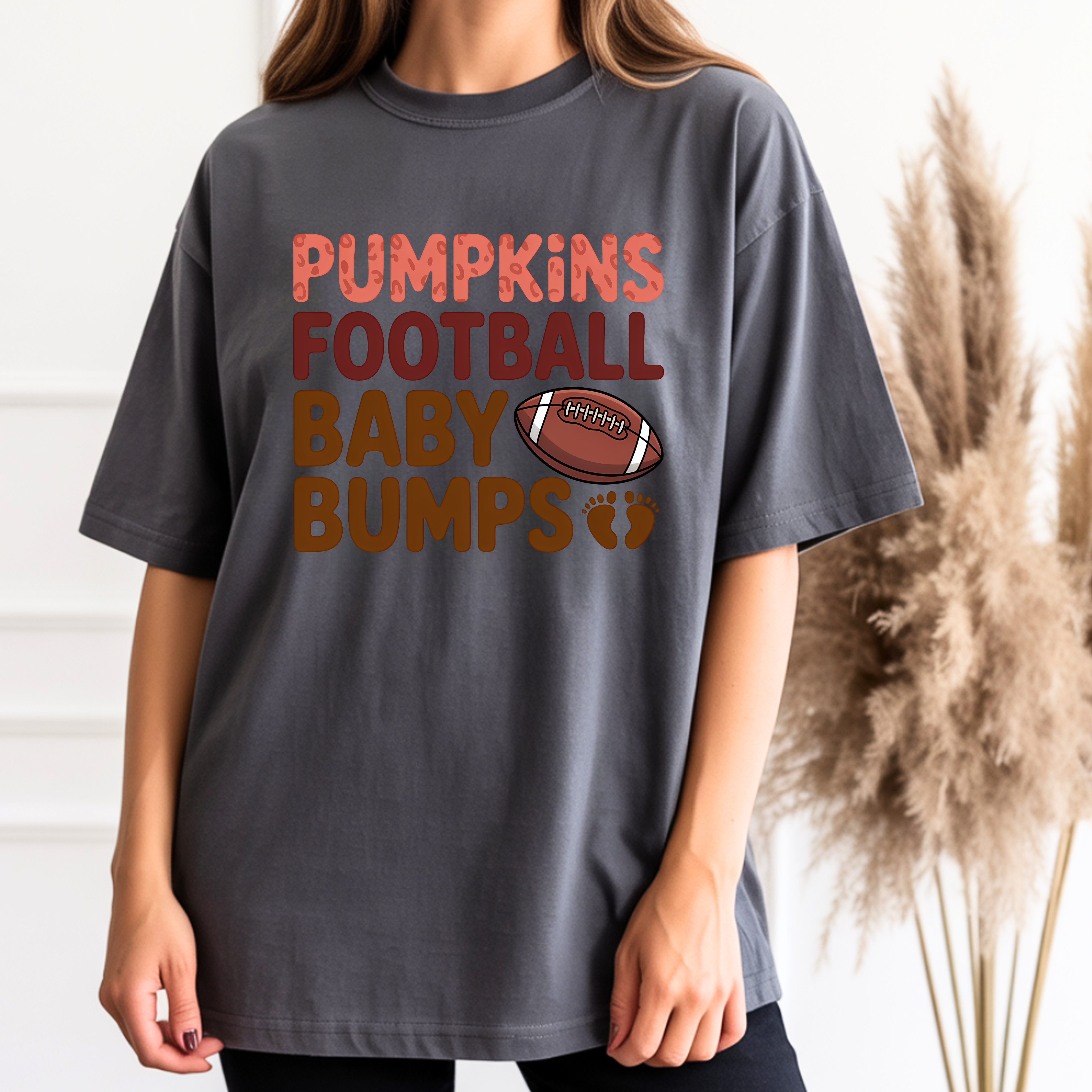 Pumpkins Football Baby Bumps shirt in Pepper color