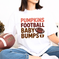 Pumpkins Football Baby Bumps maternity graphic t-shirt in white color