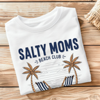 Folded Salty Moms Beach Club graphic t-shirt product photo