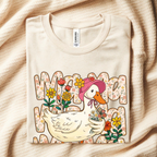Close up floral goose silly goose mama shirt design cute funny mom aesthetic t-shirt