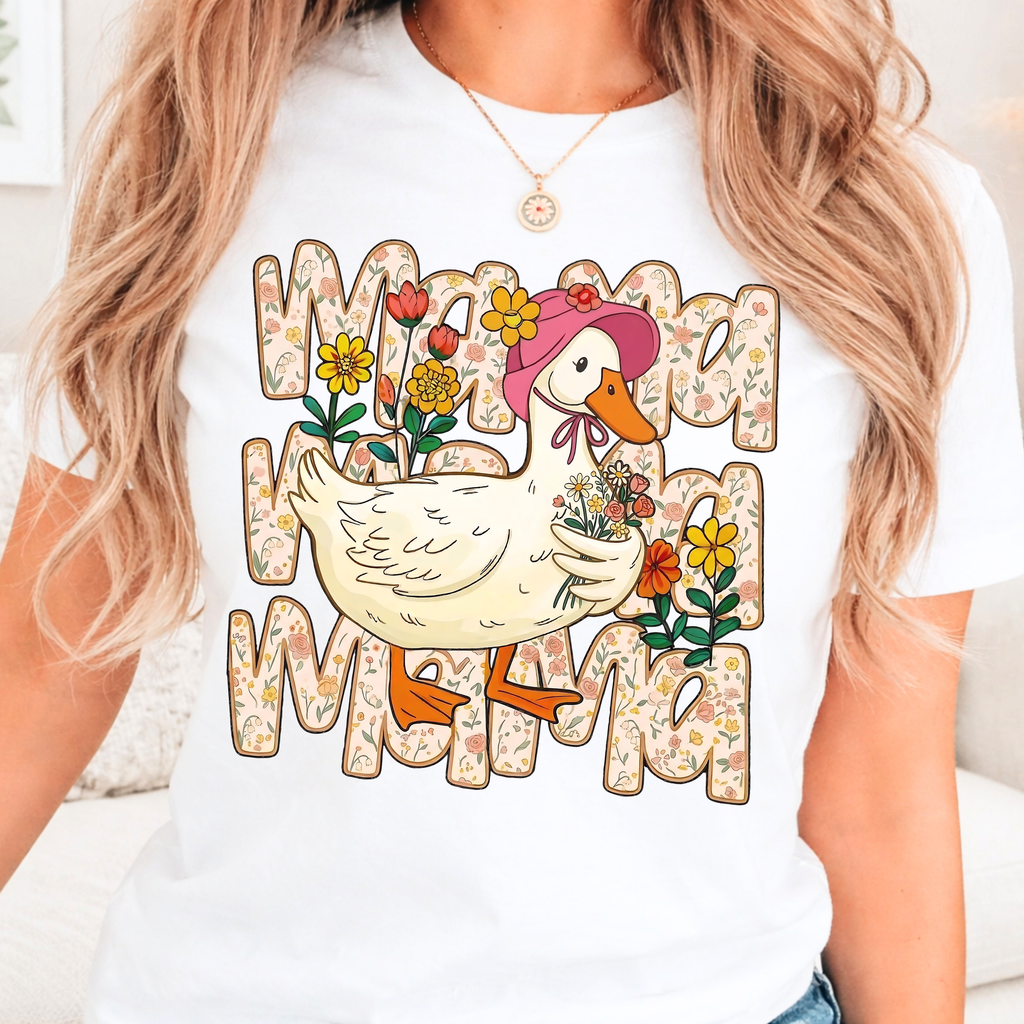 White silly goose mama shirt funny mom graphic tee cute Mother’s Day gift for mom