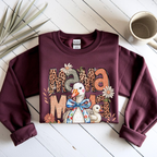 Maroon silly goose mama sweatshirt with leopard print mama design, trendy Mother’s Day gift