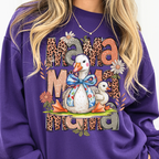 Purple silly goose mama sweatshirt with floral and leopard print design, trendy mom sweatshirt