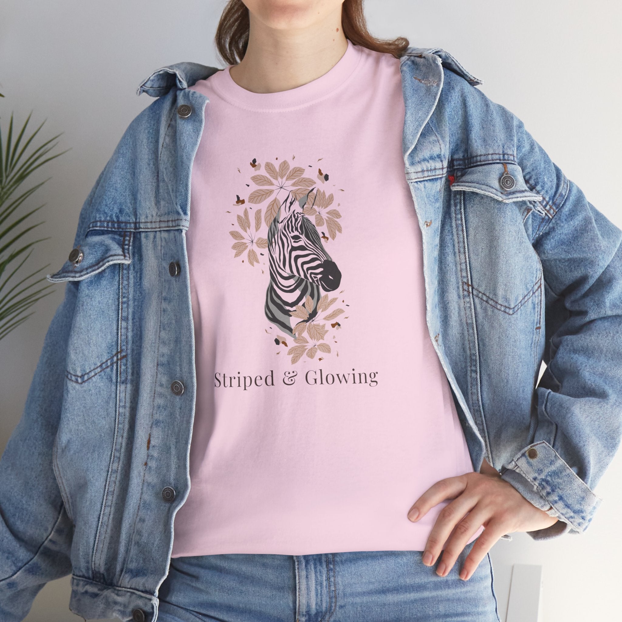 Light pink zebra maternity t shirt Striped and Glow pregnancy graphic tee soft mom to be gift
