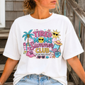 Tired Moms Summer Club graphic t-shirt in white color